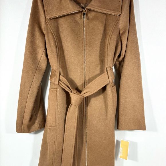 Michael Kors Full Zip Wool Blend Long Coat S XL Dark Camel NWT - Picture 10 of 17
